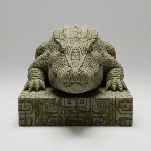 Ancient Stone Crocodile – Temple Guardian Relic Diorama