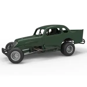 Vintage Dirt Modified stock car while turning Scale 1:25