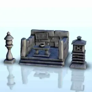 Oriental tombstone set - asian scenery terrain warhammer war