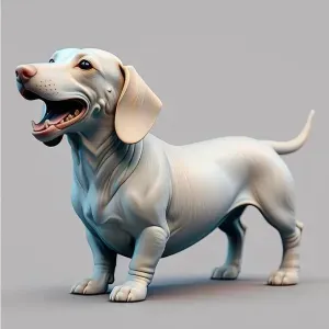 3678 Laughing Dachshund — Color 3D-Printed Statue STL
