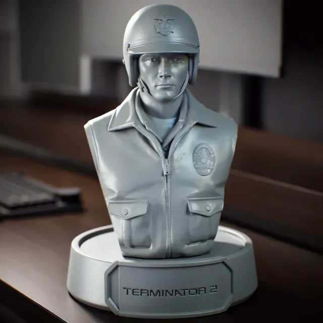 Terminator 2 - T1000 Bust Motorized police - Terminator 2