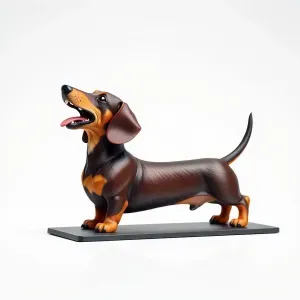 3364 Laughing Dachshund — Color 3D-Printed Statue Dog STL