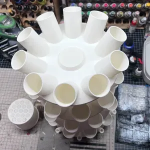Rotating Paint Rack & Brush holder for 60ml bottles V2