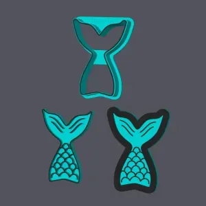 Mermaid Tail - Cookie Cutters with stamp and embosser