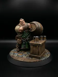 FREE NPC Barkeep Fantasy Miniatures 32mm STL for TTRPG