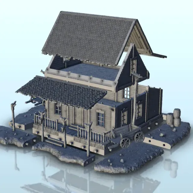 House with stone fireplace - Terrain scenery Old West — Фото 2 из 9