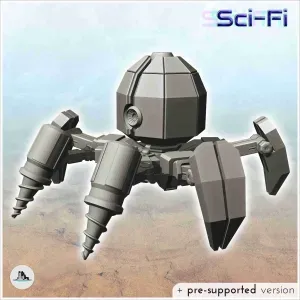Mining spider robot with double drill and legs (3) - miniatu