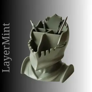 Knight Helmet Pen Holder – Medieval Desk Organizer STL