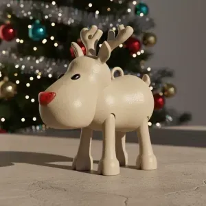 Articulated Rudolph Red-Nosed Reindeer Christmas Ornament