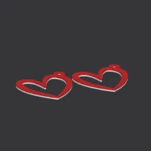 Earings Tow Colors Hearts