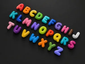 Cute Bubble Alphabet Letters A to Z | Rounded Alphabet Set