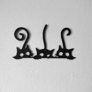 Three cats wallart