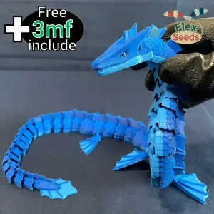 Flexi Water Dragon (Print-in-place)