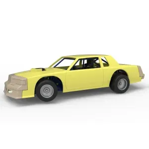 Vintage Dirt late model race car while turning Scale 1:25
