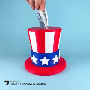 Uncle Sam Hat Container & PiggyBank, 4th July, IndependenceD
