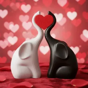 Valentine's Day elephants of love