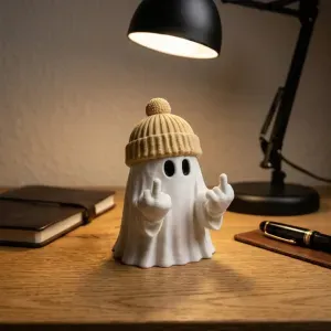 RUDE GHOST WITH MIDDLE FINGERS & BEANIE