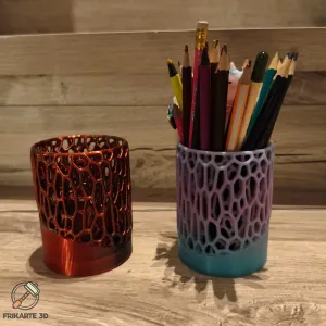 Voronoi Flow Pen Holder — Stylish 3D Printed Desk Organizer