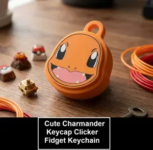 Adorable Charmander Keycap Button / Anti-Stress Keychain