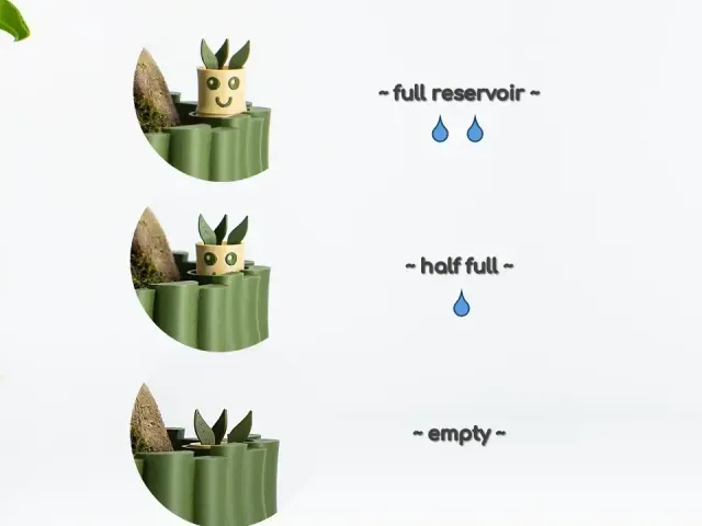 Self-Watering Plant Pot With Bamboo Buddy! Planter STL & 3MF — Фото 2 из 9