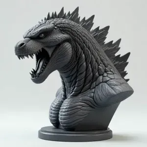 Realistic bust of Godzilla