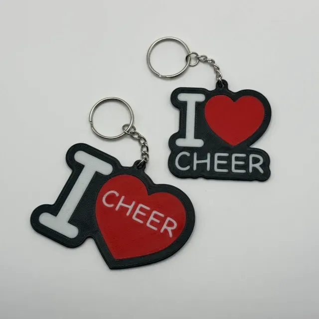 I Heart Cheer Keychains (2X)