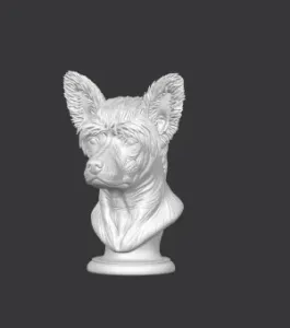 Chinese Crested Dog Bust