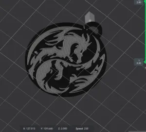 Yin Yang Dragon Keychain / Pendant