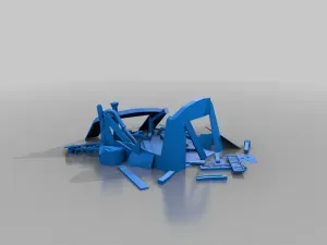 Destroyed Ork Hanger - terrain - lp