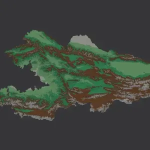 Provinces of Kyrgyzstan. 3D Map puzzle (9-piece)