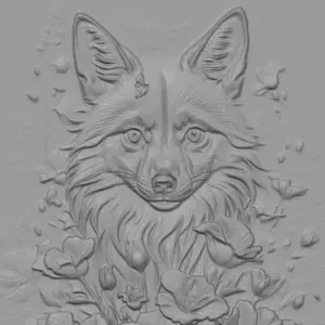 Fox - relief sculpture