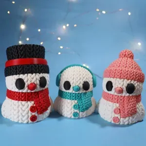 Knitted Snowman Family (Multiparts)