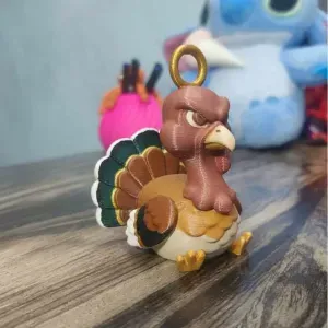 Turkey Guardian Keychain – Fierce Cartoon Turkey 3D Printable