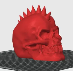 Demon Skull, Punk Rock Skull, Mohawk Skull by Pretzel Prints