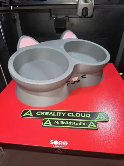 Cute Double Bowl Kitty Cat Feeder — Фото 5 из 6