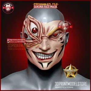 Ryumen Sukuna Face Mask - Jujutsu Kaisen Cosplay
