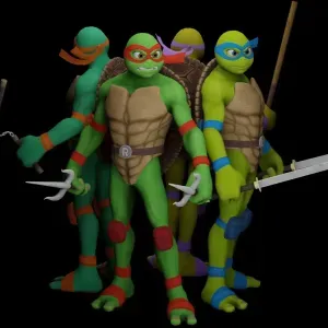 Teenage Mutant Ninja Turtles 3D Print Full Set: