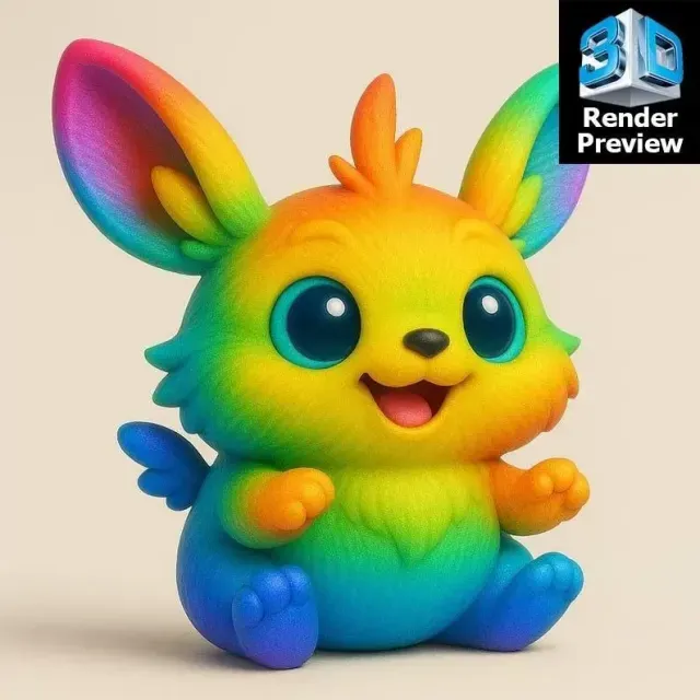 Cute Rainbow Monsters 5-in-1 STL Bundle – Adorable Fantasy C — Image 3 of 9
