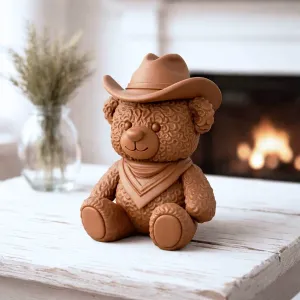 Cowboy Bear Figurine | Western Teddy Bear Decor