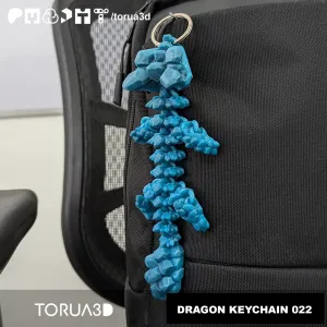 Articulated crystal dragon keychain 008 - Print in place