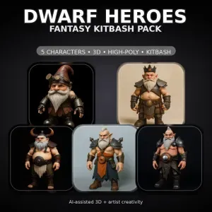 Forgefolk Guardians – High-Poly Dwarf & Gnome Character Pack