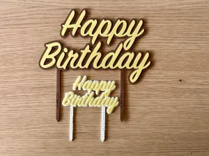 Happy Birthday Cake Topper/Cupcake topper (4 sizes)