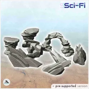 Set of desert and martian rocks (6) - miniatures figure warh