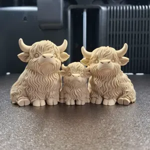 Highland Cow Family – Mom, Dad & Calf
