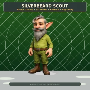 Forest Gnome Character Collection Kitbash High-Poly 3D Model