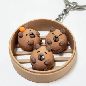 Capybara Bun Fidget Keychain (Dim Sum)