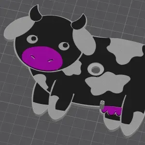 3d wall mounted 3 colour cow clock base