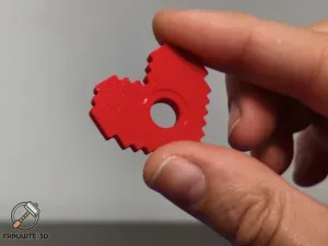Pixel Heart Spinner – Minimal Bearing-Free Fidget Heart