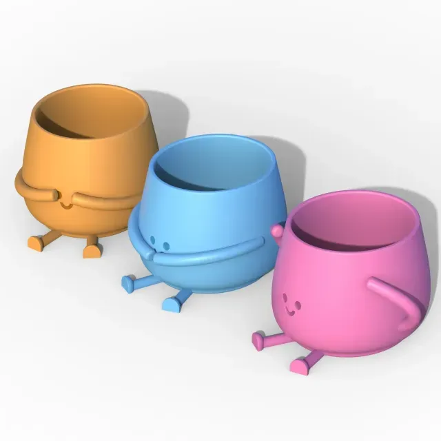 Happy Face Planter - Pot Set, See Hear Speak No Evil Themed — Фото 4 из 9
