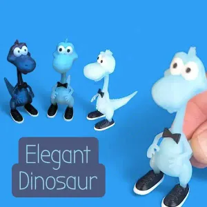 Elegant Dinosaur - Cute Dino with sneakers and bow tie